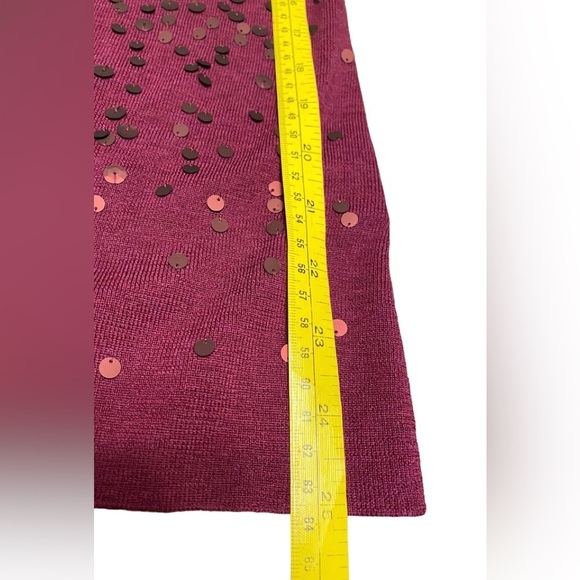 Eileen Fisher Magenta Purple Ultrafine Merino Wool Sequin Front Shell - Picture 9 of 9